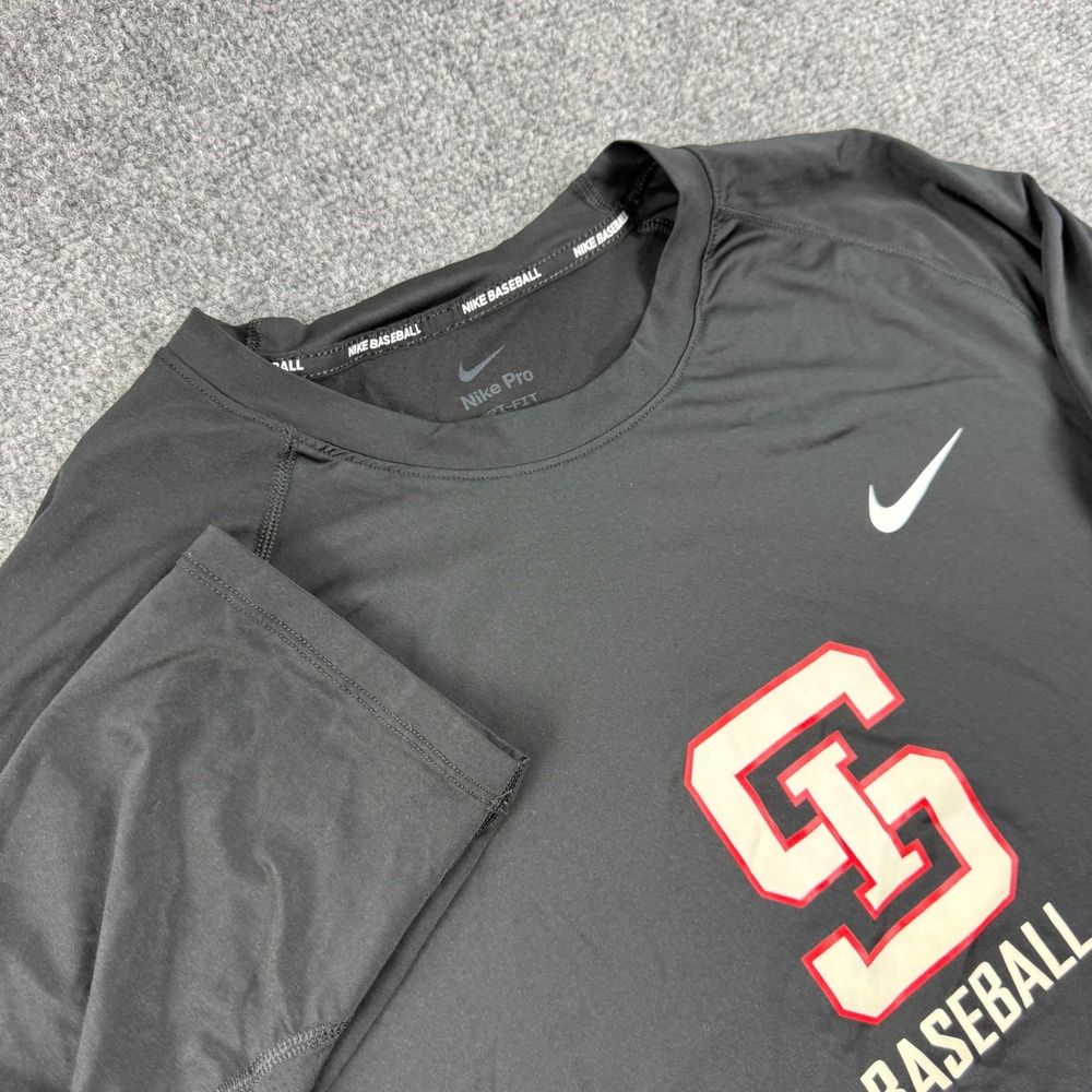 Nike Baseball Shirt XL Black 3/4 Sleeve Dri-Fit Pro DO9173-010 Mens